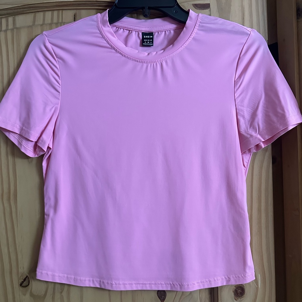 SHEIN Light Pink Short Sleeve Tee